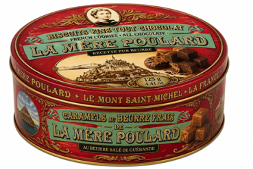 Weiche Karamellbonbons von La Mère Poulard in Metalldose